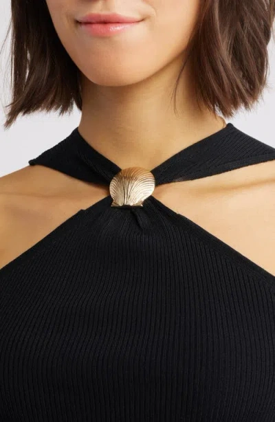 Rails Senna Metal Accent Rib Halter Top