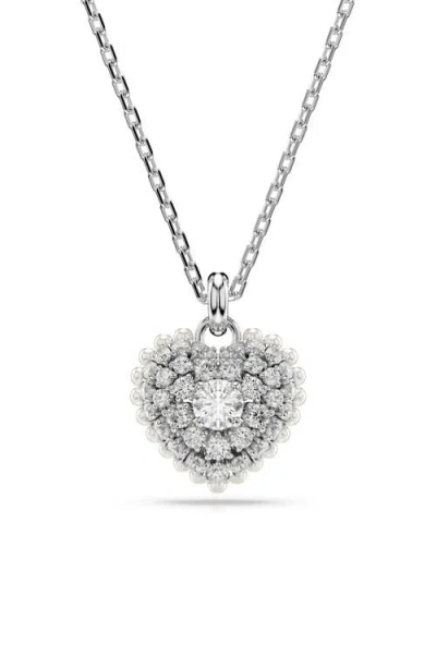 Swarovski Hyperbola Rhodium-plated Brass And Crystal Pendant Necklace In Silver