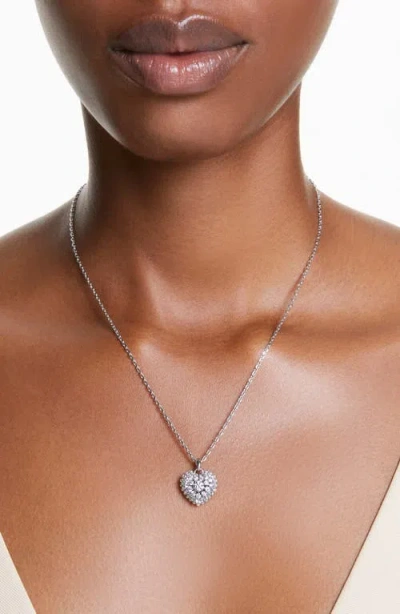 Swarovski Hyperbola Rhodium-plated Brass And Crystal Pendant Necklace In Silver