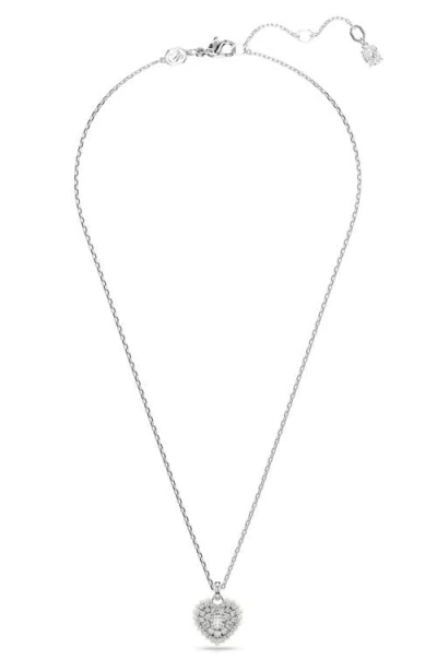 Swarovski Hyperbola Rhodium-plated Brass And Crystal Pendant Necklace In Silver