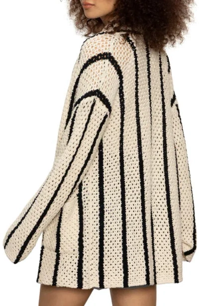 Sanctuary Open Stitch Stripe Cotton Beach Cardigan