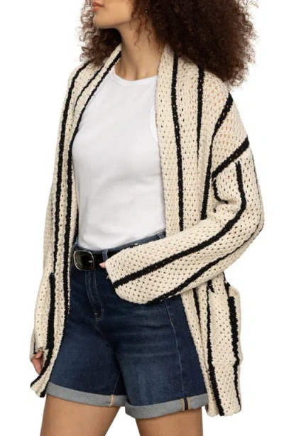 Sanctuary Open Stitch Stripe Cotton Beach Cardigan