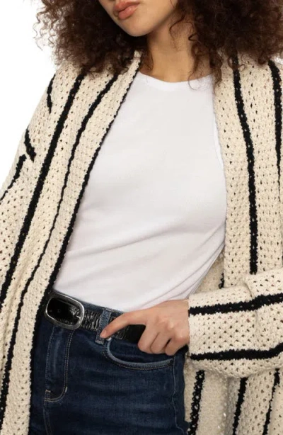 Sanctuary Open Stitch Stripe Cotton Beach Cardigan