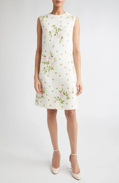 Giambattista Valli Rose Bouclé Tweed Shift Dress