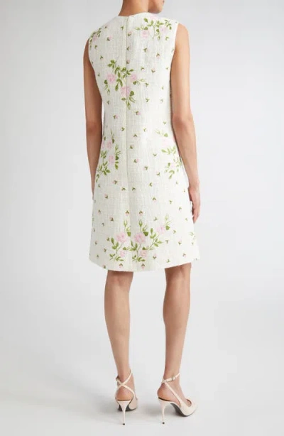 Giambattista Valli Rose Bouclé Tweed Shift Dress