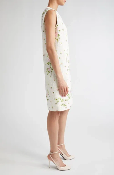 Giambattista Valli Rose Bouclé Tweed Shift Dress