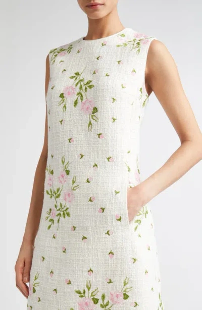 Giambattista Valli Rose Bouclé Tweed Shift Dress