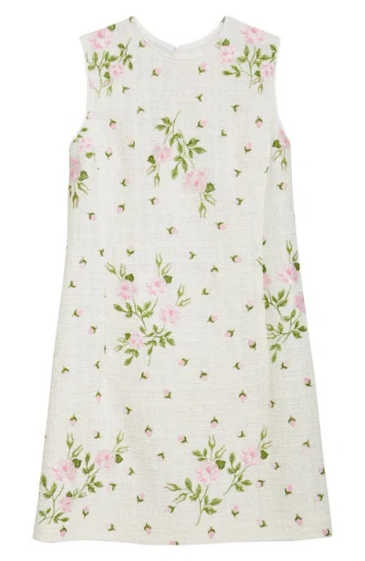 Giambattista Valli Rose Bouclé Tweed Shift Dress