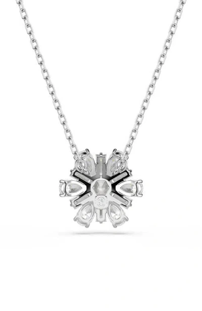 Swarovski Snowflake White Rhodium Plated Idyllia Pendant Necklaces
