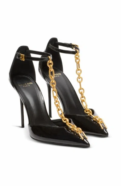 BALMAIN BALMAIN SYNC PATENT LEATHER STILETTOS WITH POINTED TOE 