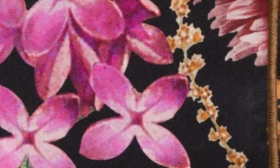 Clifton Wilson Brown & Fucshia Floral Silk Pocket Square