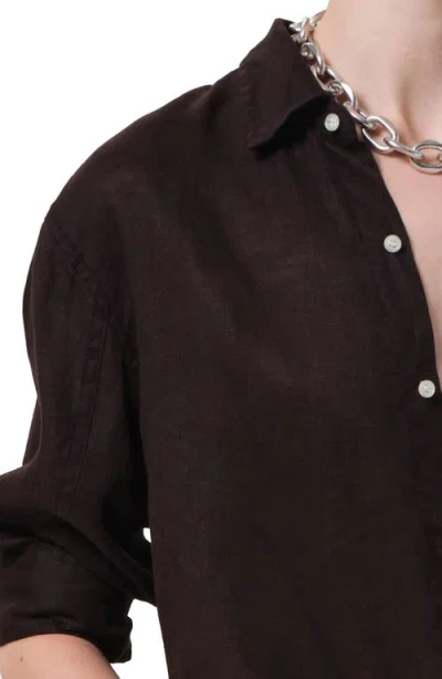 Citizen Of Humanity Kayla Shrunken Shirt In Chocolate