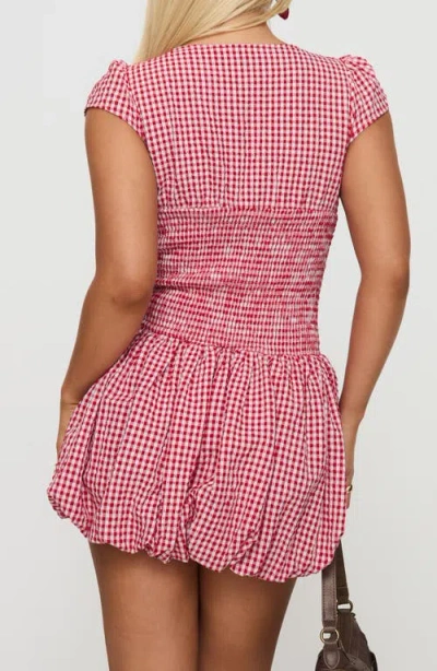 Princess Polly Ladybug Gingham Smocked Minidress