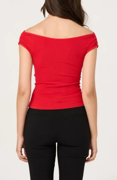 Astr The Label Ruched Off The Shoulder Top
