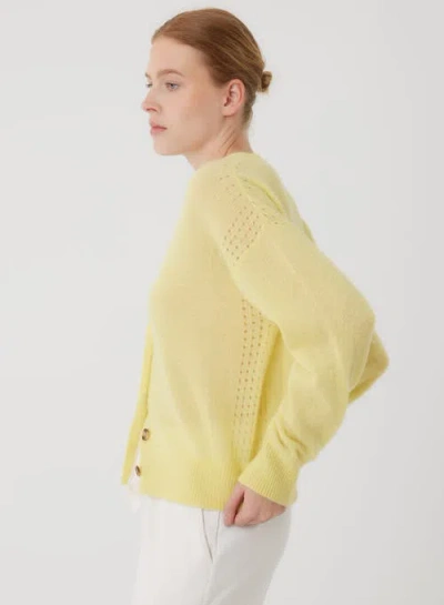Majestic Filatures Cashmere Silk Pointelle Detail Long Sleeve V-neck Cardigan
