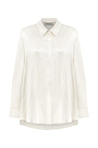 Nocturne Women's Neutrals Draped Shirt - Ecru