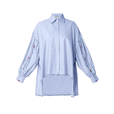 Style Junkiie Women's Blue Stripe Comfort Shirt