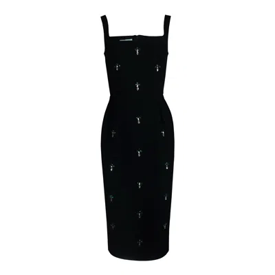 2kstyle Women's Vivienne Crystal Hand-embellished Event Midi Dress - Black