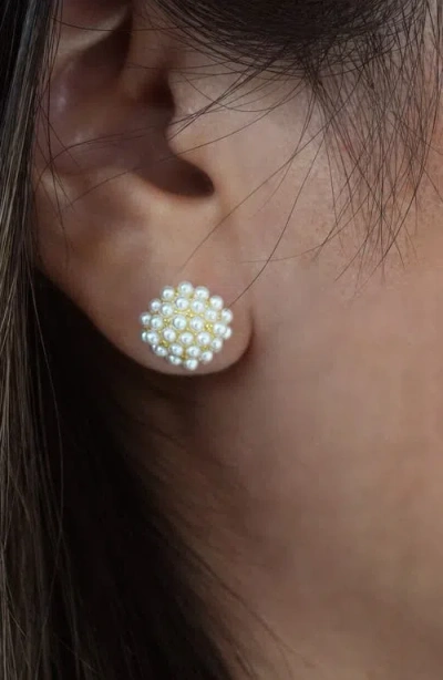 Argento Vivo Faux Pearl Burst Stud Earrings