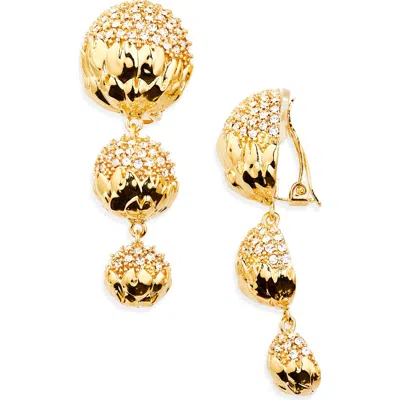 Oscar De La Renta Artichoke Pavè Drop Earrings