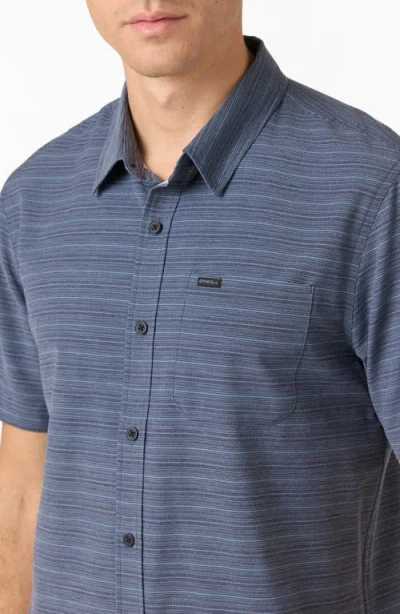 O'neill Trvlr Upf Traverse Stripe Short Sleeve Performance Button-up Shirt