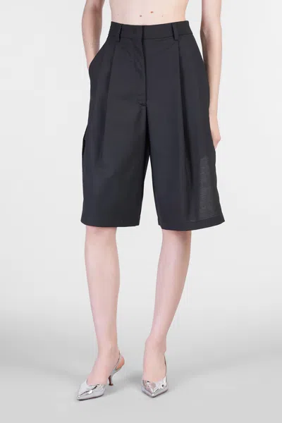 The Latest Wide Black Brenda Bermuda Shorts