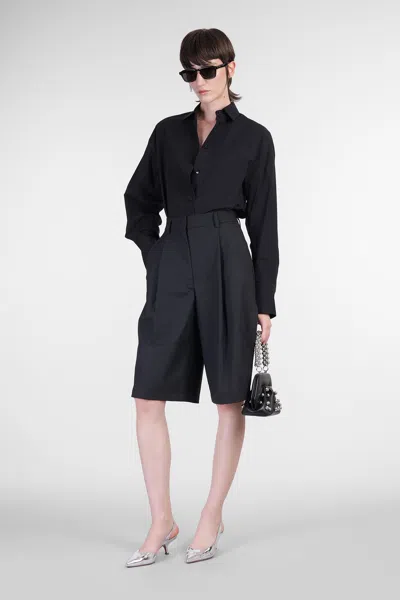 The Latest Wide Black Brenda Bermuda Shorts