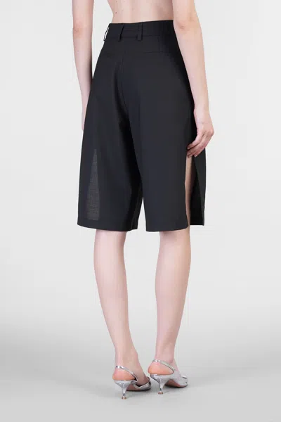 The Latest Wide Black Brenda Bermuda Shorts