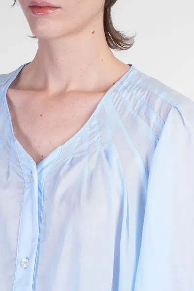The Latest Wide Sky Blue Semi-transparent Shirt