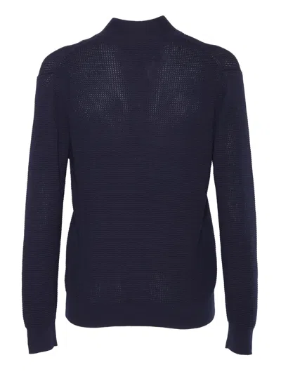 Ballantyne Open-knit Black Cardigan With Button-down Front