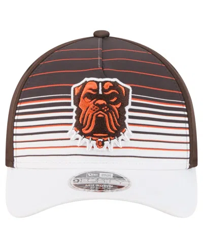 New Era Men's White/brown Cleveland Browns Adventure Gradient 9forty M-crown A-frame Adjustable Hat