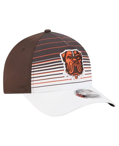New Era Men's White/brown Cleveland Browns Adventure Gradient 9forty M-crown A-frame Adjustable Hat