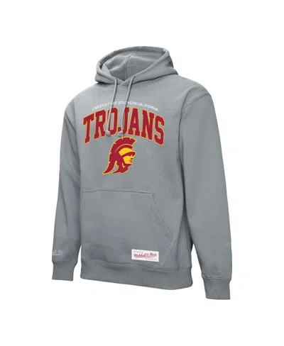 Mitchell & Ness Men's Heather Gray Usc Trojans Classic Arch Pullover Hoodie