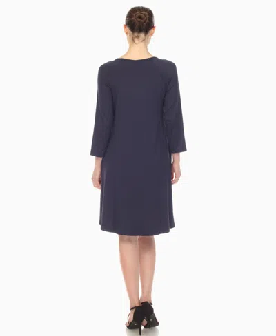 White Mark Women's Criss Cross Neckline Midi Dress