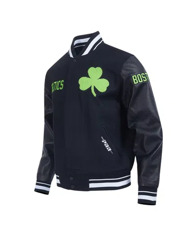 Pro Standard Men's Black Boston Celtics 2024/25 City Edition Wool Varsity Full-zip Jacket