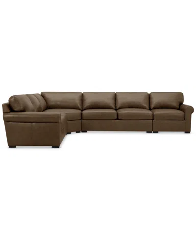 Macy's Radley 148" 5-pc. Leather Wedge L Shape Modular Sectional, Created For