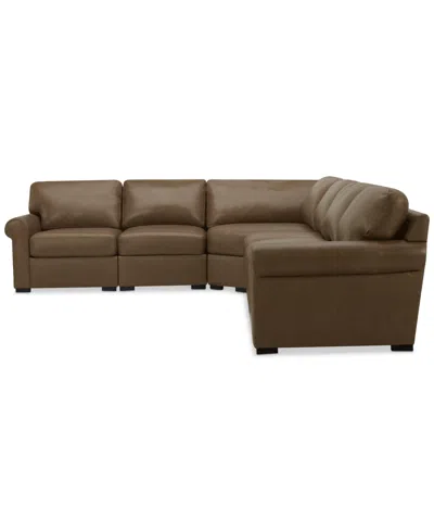 Macy's Radley 148" 5-pc. Leather Wedge L Shape Modular Sectional, Created For