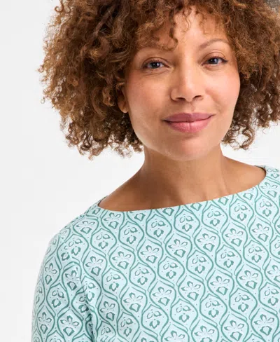 Style & Co Plus Size Printed Crewneck Top, Exclusively At Macy's