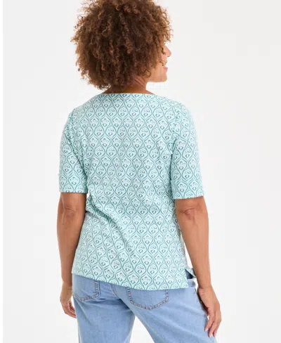 Style & Co Plus Size Printed Crewneck Top, Exclusively At Macy's
