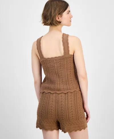 Macy's And Now This Women's Pointelle Sweater Tank Top, Exclusively At  In Brown