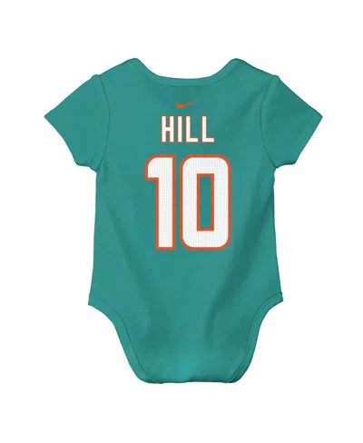 Nike Baby Boys And Girls Tyreek Hill Aqua Miami Dolphins Player Name Number Bodysuit