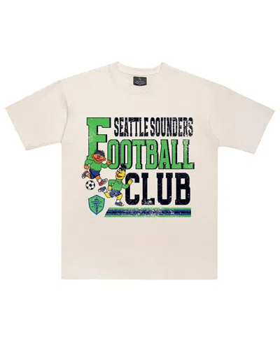 Peace Collective X Sesame Street Men's And Women's Cream Seattle Sounders Fc Heavyweight T-shirt