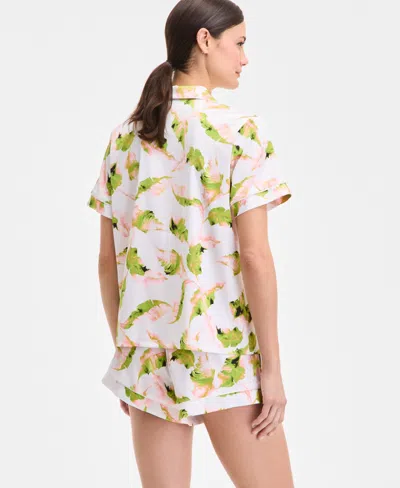 Inc International Concepts I.n.c International Concepts Women's Stretch Satin Short-sleeve Pajama Set, Exclusively At Macy's