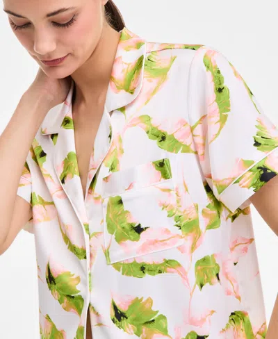 Inc International Concepts I.n.c International Concepts Women's Stretch Satin Short-sleeve Pajama Set, Exclusively At Macy's
