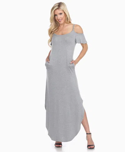 White Mark Maternity Lexi Maxi Dress In Gray