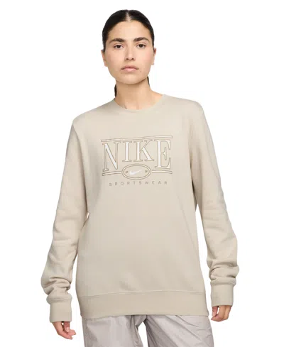 Nike Sportswear Women's Club Fleece Crewneck Sweatshirt In Neutral