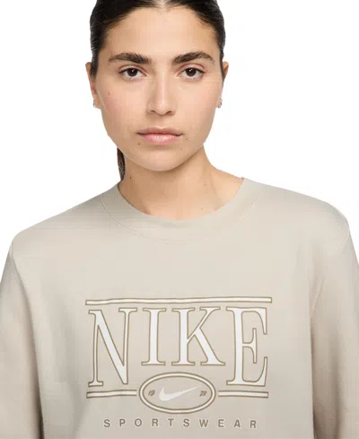 Nike Sportswear Women's Club Fleece Crewneck Sweatshirt In Neutral
