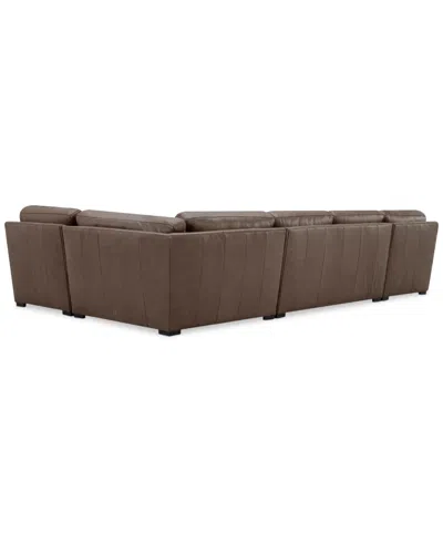 Macy's Radley Roll Arm 152" 4-pc. Leather Wedge Corner Chaise Sectional, Exclusively At