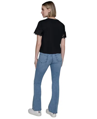Karl Lagerfeld Lace Trim Tee