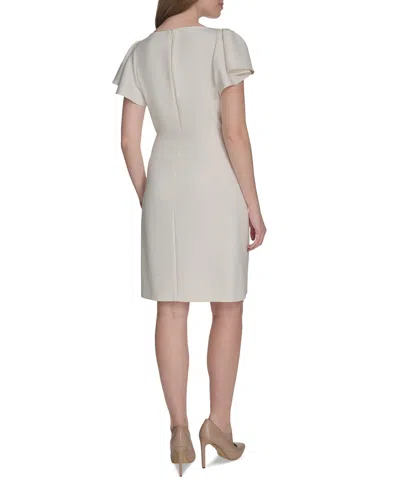 Tommy Hilfiger Women's Flutter-sleeve Side-drape Dress